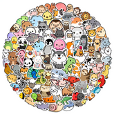 100PCS Cute Cartoon Animal Sticker Pack — Waterproof Vinyl Decals for Laptop, Notebook & Suitcase